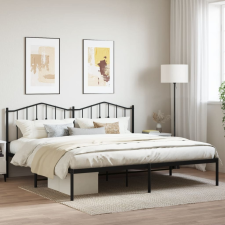 vidaXL fekete fém ágykeret fejtámlával 193 x 203 cm ágy és ágykellék