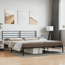 vidaXL Fekete fém ágykeret fejtámlával 193 x 203 cm (352325) ágy és ágykellék