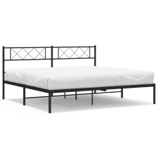 vidaXL fekete fém ágykeret fejtámlával 193 x 203 cm (372283) ágy és ágykellék