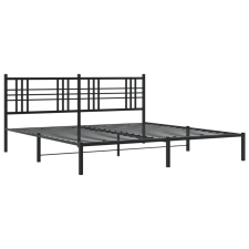 vidaXL fekete fém ágykeret fejtámlával 193 x 203 cm (376330) ágy és ágykellék