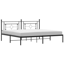 vidaXL fekete fém ágykeret fejtámlával 200 x 200 cm (374346) ágy és ágykellék