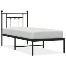 vidaXL fekete fém ágykeret fejtámlával 75 x 190 cm (353527) ágy és ágykellék