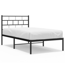 vidaXL fekete fém ágykeret fejtámlával 90 x 190 cm (355651) ágy és ágykellék