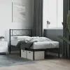 vidaXL fekete fém ágykeret fejtámlával 90 x 200 cm