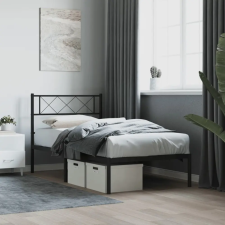 vidaXL fekete fém ágykeret fejtámlával 90 x 200 cm ágy és ágykellék