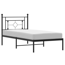 vidaXL fekete fém ágykeret fejtámlával 90 x 200 cm (374332) ágy és ágykellék