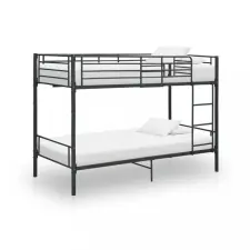 vidaXL Fekete fém emeletes ágy 90 x 200 cm ágy és ágykellék