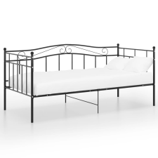 vidaXL fekete fém kanapéágykeret 90 x 200 cm (324779) ágy és ágykellék