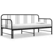 vidaXL Fekete fém kihúzható kanapéágy-keret 90 x 200 cm bútor