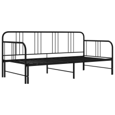 vidaXL fekete fém kihúzható kanapéágy-keret 90 x 200 cm (324752) ágy és ágykellék