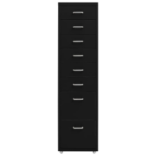 vidaXL fekete fém mobil iratszekrény 28 x 41 x 109 cm (335922) bútor