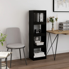 vidaXL Fekete fenyőfa könyvszekrény térelválasztó 40 x 30 x 135,5 cm bútor