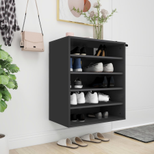 vidaXL fekete forgácslap cipősszekrény 60 x 35 x 70 cm bútor