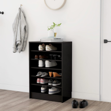 vidaXL fekete forgácslap cipősszekrény 60 x 35 x 92 cm bútor