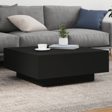 vidaXL fekete forgácslap dohányzóasztal 80 x 80 x 31 cm bútor