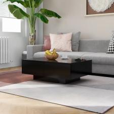 vidaXL fekete forgácslap dohányzóasztal 90 x 60 x 31 cm bútor