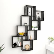 vidaXL fekete forgácslap fali kockapolc 90 x 15 x 119 cm bútor