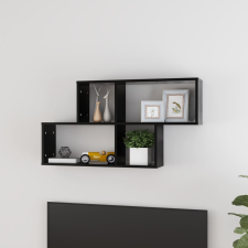 vidaXL fekete forgácslap fali polc 100 x 18 x 53 cm bútor