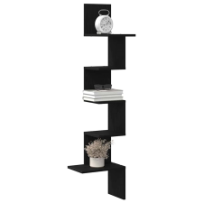 vidaXL fekete forgácslap fali sarokpolc 32x32x127,5 cm bútor
