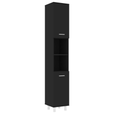 vidaXL fekete forgácslap fürdőszobaszekrény 30 x 30 x 179 cm (802625) fürdőszoba bútor