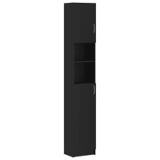 vidaXL fekete forgácslap fürdőszobaszekrény 32 x 25,5 x 190 cm (802877) fürdőszoba bútor