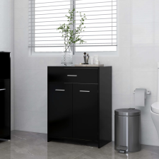 vidaXL fekete forgácslap fürdőszobaszekrény 60 x 33 x 80 cm fürdőszoba bútor