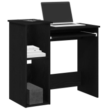 vidaXL fekete forgácslap íróasztal polcokkal 84x40x78 cm íróasztal