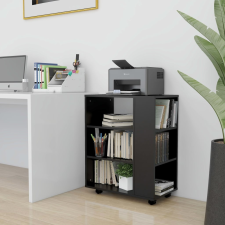vidaXL fekete forgácslap kerekes szekrény 60 x 35 x 75 cm bútor