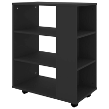 vidaXL Fekete forgácslap kerekes szekrény 60 x 35 x 75 cm bútor