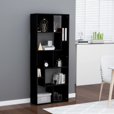vidaXL fekete forgácslap könyvszekrény 67 x 24 x 161 cm bútor