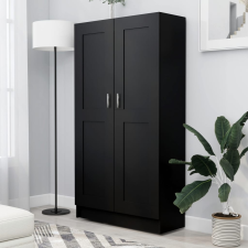 vidaXL fekete forgácslap könyvszekrény 82,5 x 30,5 x 150 cm bútor