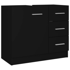 vidaXL fekete forgácslap mosdószekrény 63 x 30 x 54 cm (804185) fürdőszoba bútor