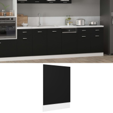 vidaXL fekete forgácslap mosogatógép-panel 45 x 3 x 67 cm beépíthető gépek kiegészítői