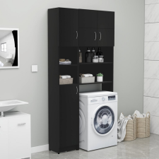 vidaXL fekete forgácslap mosógépszekrény szett beépíthető gépek kiegészítői