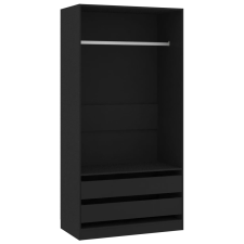 vidaXL fekete forgácslap ruhásszekrény 100 x 50 x 200 cm (800604) bútor