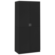 vidaXL fekete forgácslap ruhásszekrény 90 x 52 x 200 cm (800631) bútor