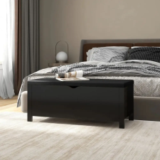 vidaXL fekete forgácslap tárolódoboz párnával 105 x 40 x 45 cm bútor