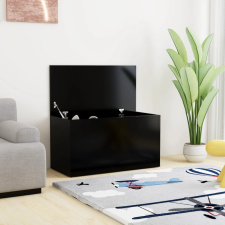 vidaXL fekete forgácslap tárolóláda 84 x 42 x 46 cm bútor