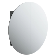 vidaXL fekete fürdőszobaszekrény kerek tükörrel/LED-del 54x54x17,5 cm (345588) fürdőszoba bútor