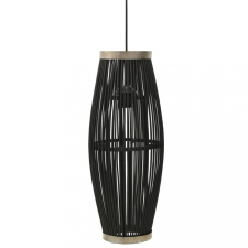 vidaXL Fekete fűzfa ovális függőlámpa 40 W 25 x 62 cm E27 világítás