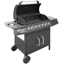 vidaXL fekete gáz grillsütő 6+1 főzőfelülettel (273792) grillsütő