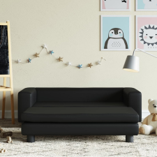 vidaXL fekete gyerek bársonykanapé lábzsámollyal 100x50x30 cm gyermekbútor