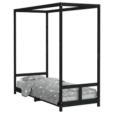 vidaXL fekete gyerek tömör fenyőfa ágykeret 80 x 200 cm (834521) gyermekbútor