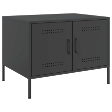vidaXL fekete hidegen hengerelt acél dohányzóasztal 68 x 50 x 50,5 cm bútor