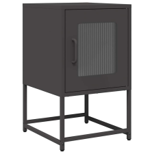 vidaXL fekete hidegen hengerelt acél éjjeliszekrény 36x39x60,5 cm (853326) bútor