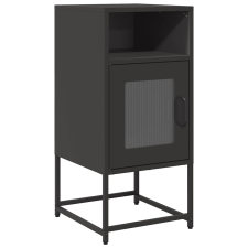 vidaXL fekete hidegen hengerelt acél éjjeliszekrény 36x39x78 cm (853410) bútor