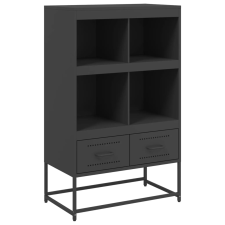 vidaXL fekete hidegen hengerelt acél magasszekrény 68,5x39x111,5 cm bútor