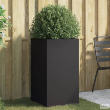 vidaXL Fekete hidegen hengerelt acél növénytartó 42x38x75 cm kerti tárolás