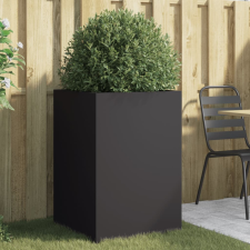 vidaXL fekete hidegen hengerelt acél növénytartó 52x48x75 cm kerti tárolás