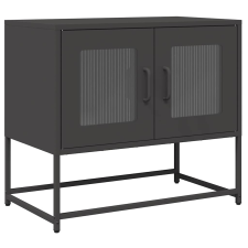 vidaXL fekete hidegen hengerelt acél TV-szekrény 68x39x60,5 cm (853332) bútor